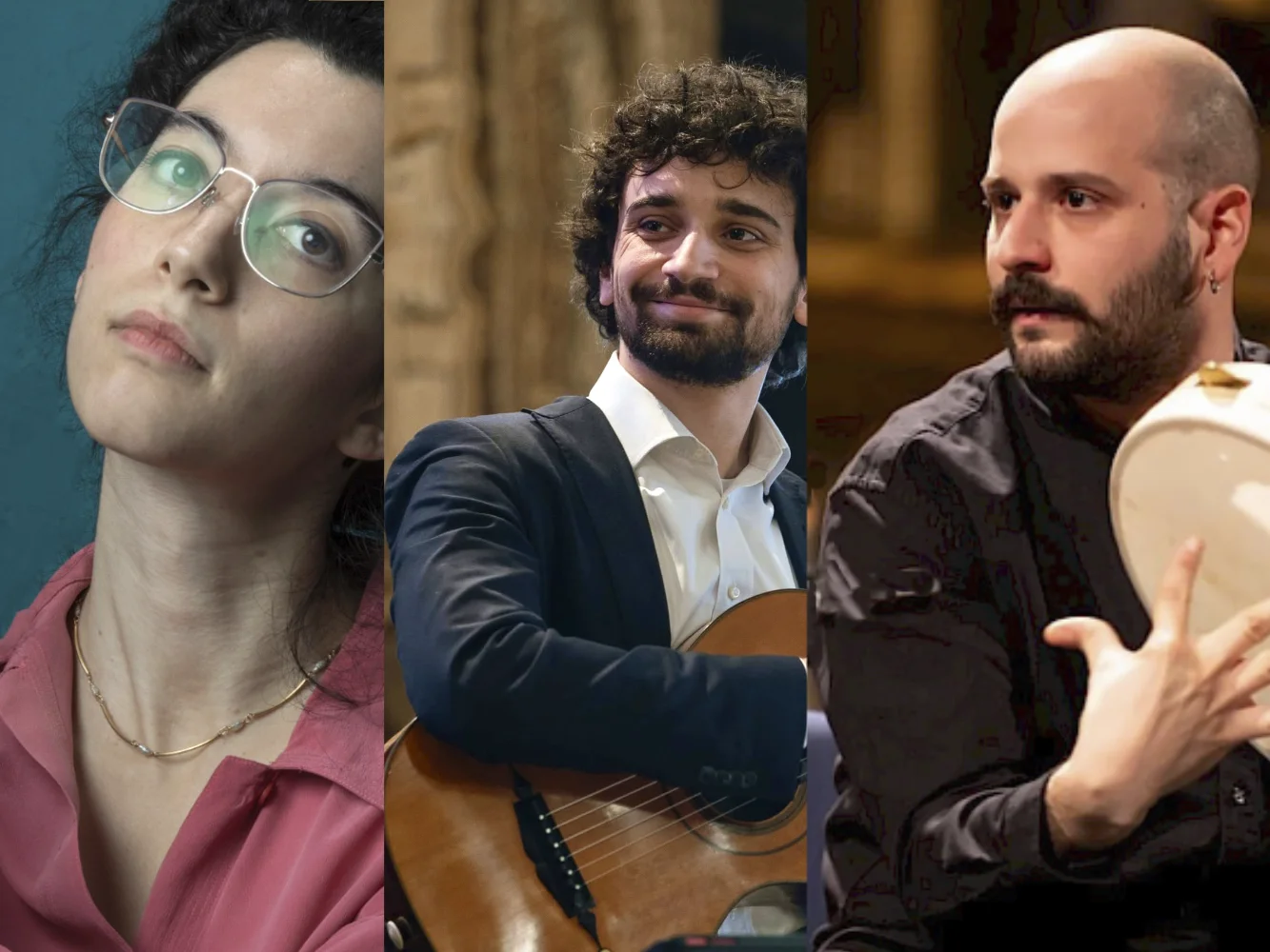 Dr. Claudia Kanowski, Kuratorin, Kunstgewerbemuseum | Caterina Chiarcos, Sopran | Giulio Petrella, Laute | Lorenzo D’Erasmo, Perkussion